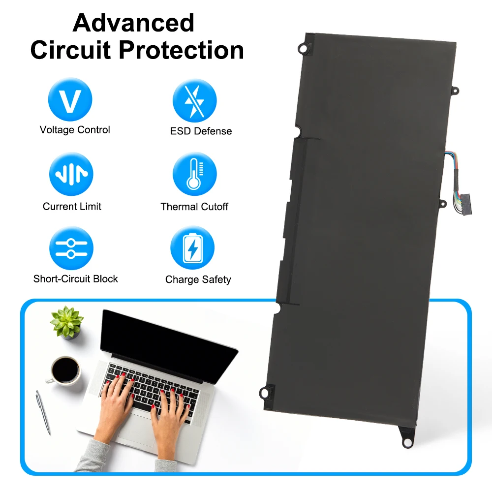 KingSener PW23Y Replacement Laptop Battery For DELL XPS 13 9360 Series RNP72 TP1GT  P54G 7.6V 60WH Free Tools