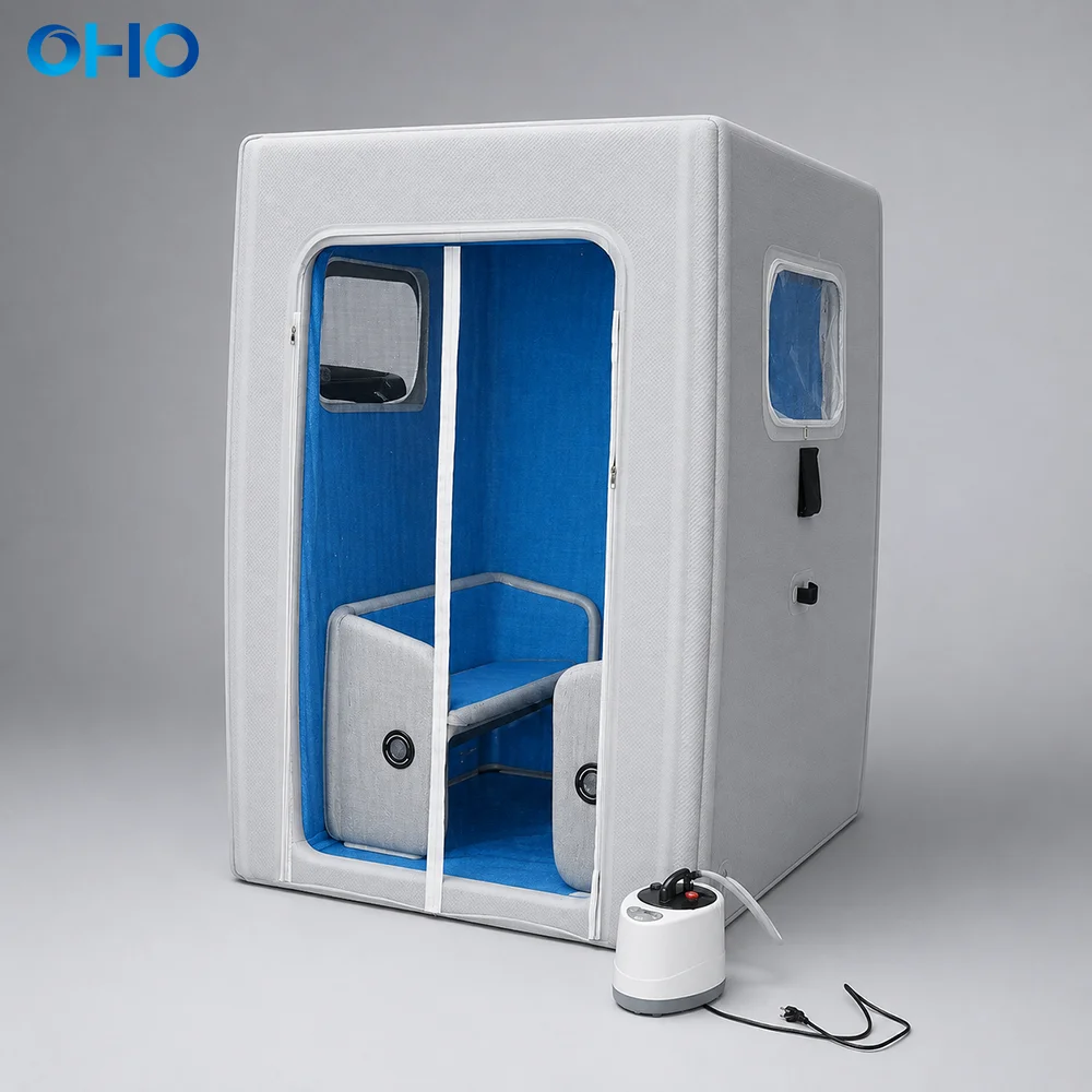 Portable Inflatable Steam Sauna Tent, 2‑4 Person Drop‑Stitch DWF Full‑Body Sauna Room for Home Wellness Spa