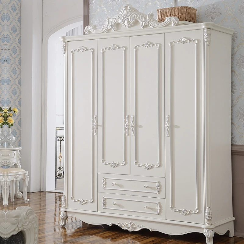 

Nordic Aesthetic Handle Wardrobes Antique Large Girls Bedroom Wardrobes Storage Rack White Armario Armable De Ropa Furniture