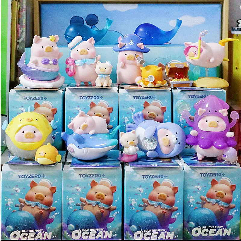 Lulu The Piggy Ocean Figure Lulu Pig Anime Figure Mermaid Action Figure Kawaii Cartoon Doll Model Toys Gifts Desk Ornament Toy