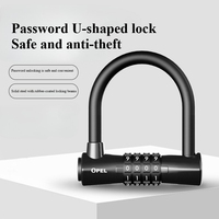 Outdoor Heavy Duty 4 Digit Password Lock Zinc Alloy U Shape Combination Bike Lock for Door Security