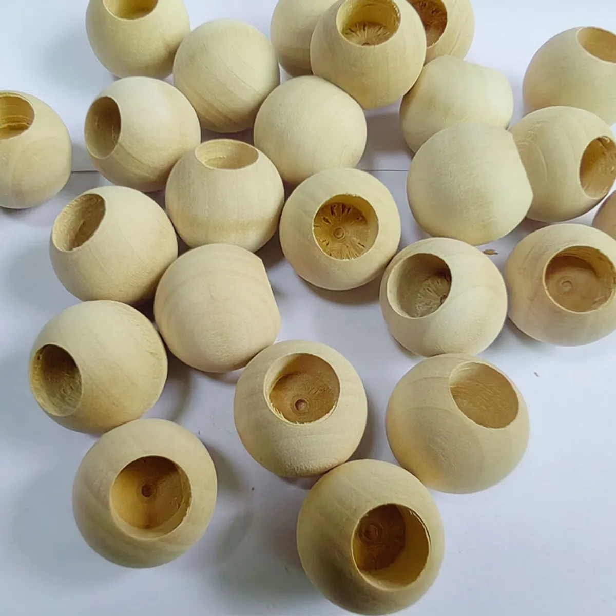 Blind-hole Wooden Ball Doorknob Wood Sphere Suitable for DIY Handle End Cap 10mm-30mm Diameter with 3mm-15mm Hole Diameter