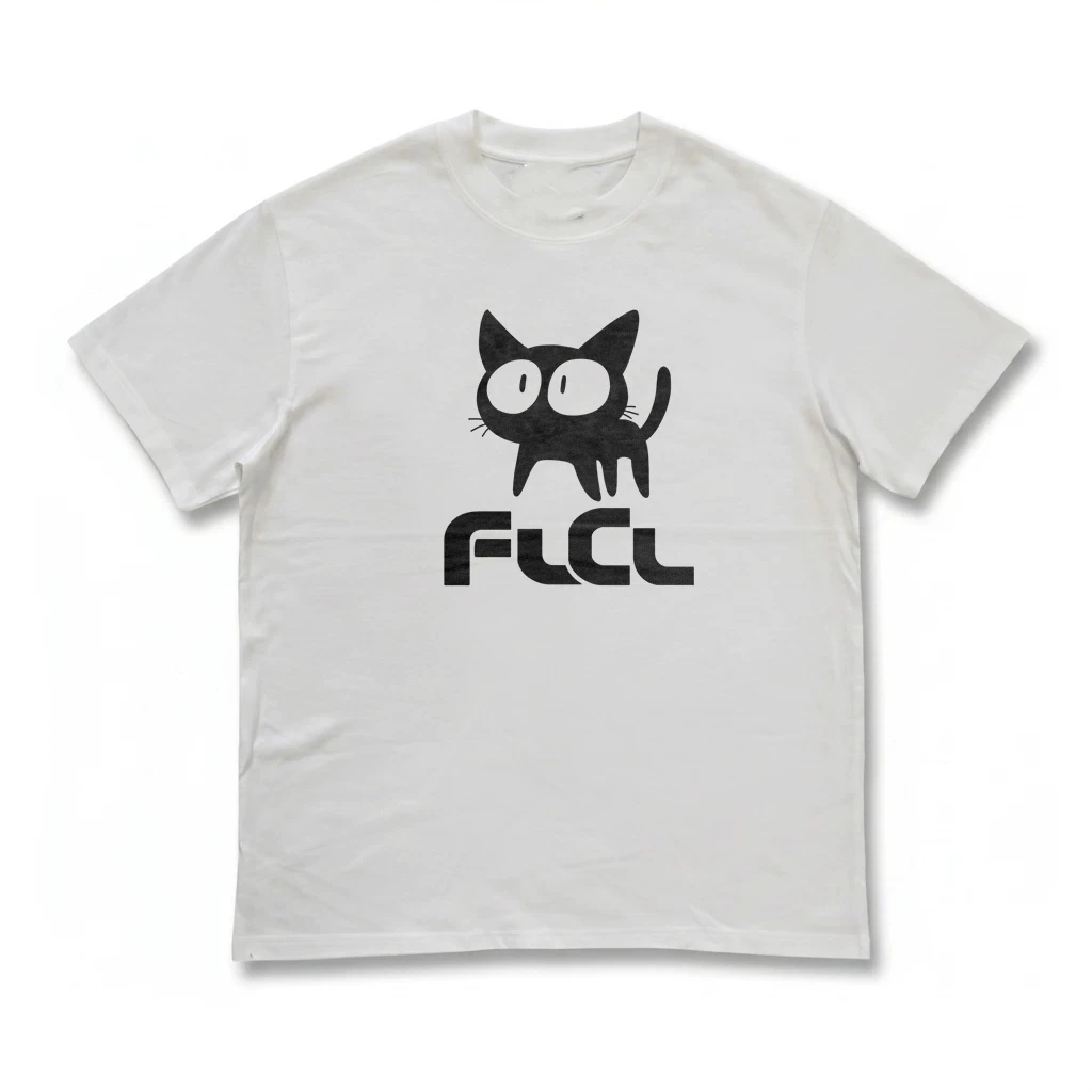 FLCL Mimi The Cat Classic Anime Logo Graphic T-Shirt Cotton Men Women Streetwear Tee