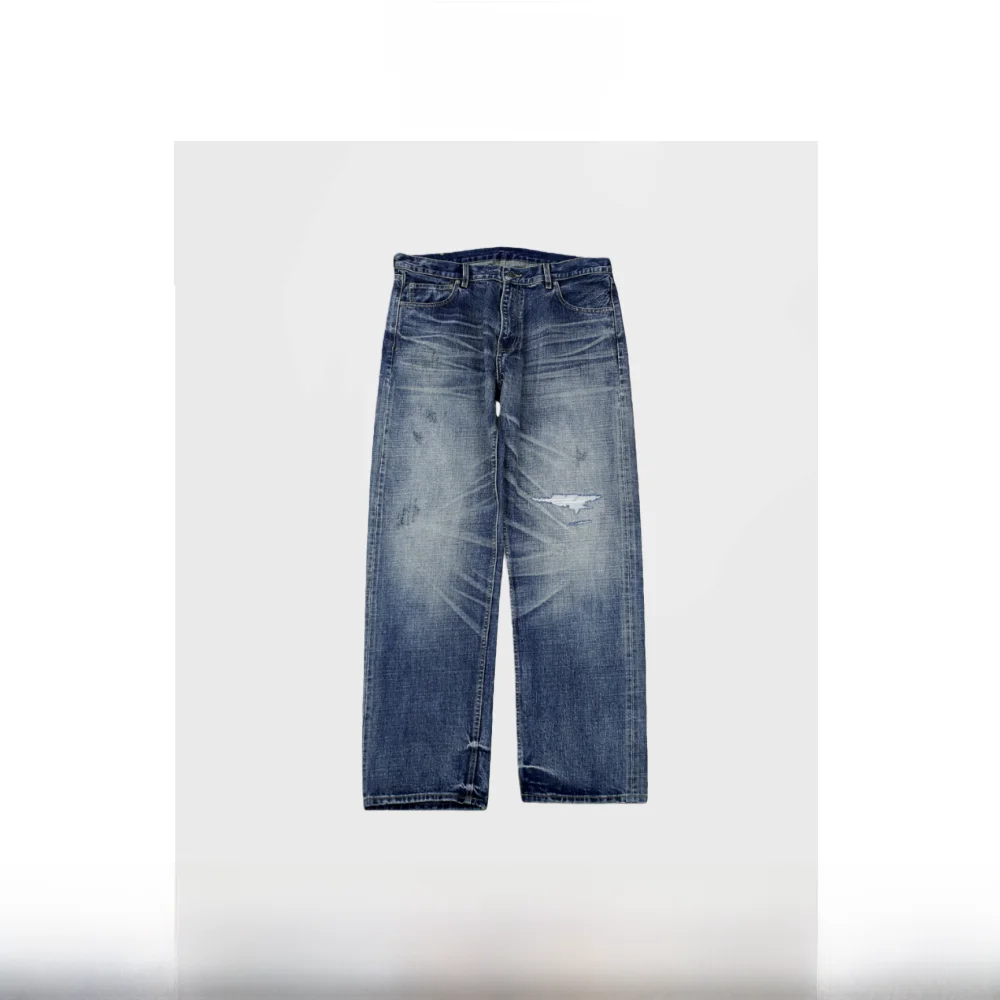 

Retro Waed American Sle Longevi Red Ear Cow 503 Version Jeans Youth Trendy Cotton Straight Leg Loose Fit Durable