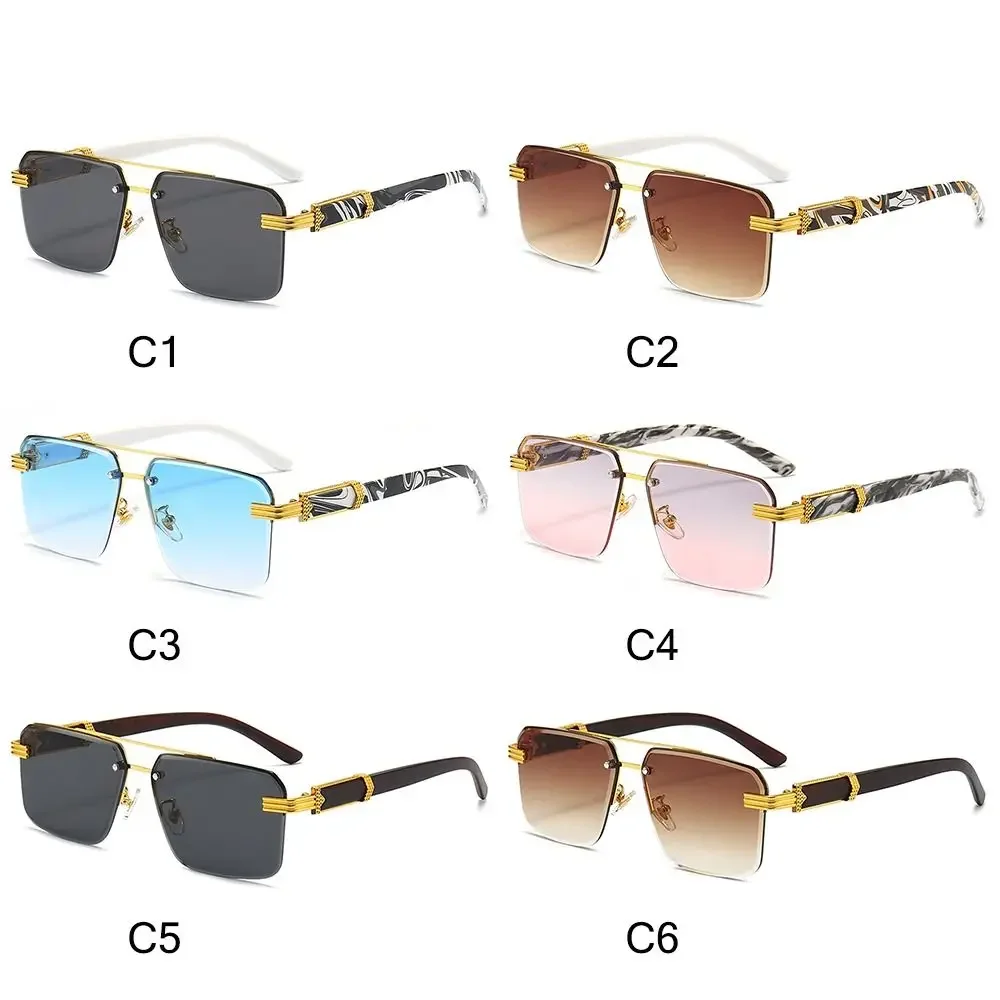 

Vintage Vintage Rimless Sunglasses for Men Square UV400 Frameless Sun Glasses Gradient Shades for Women