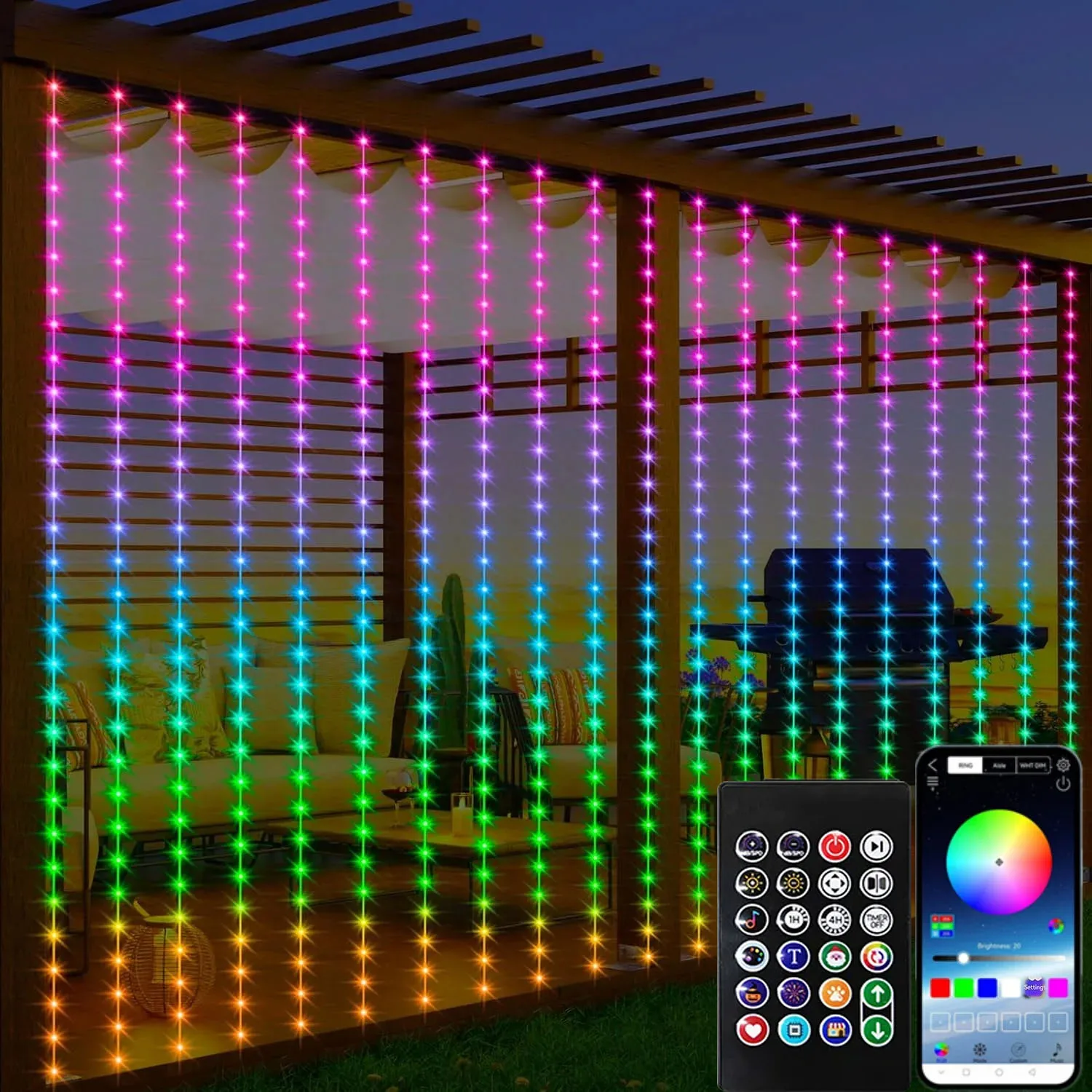 

3M RGB Smart LED Curtain Lights Christmas Decor APP Remote USB Garland String Light Fairy Lamp Wedding Holiday Bedroom Outdoor