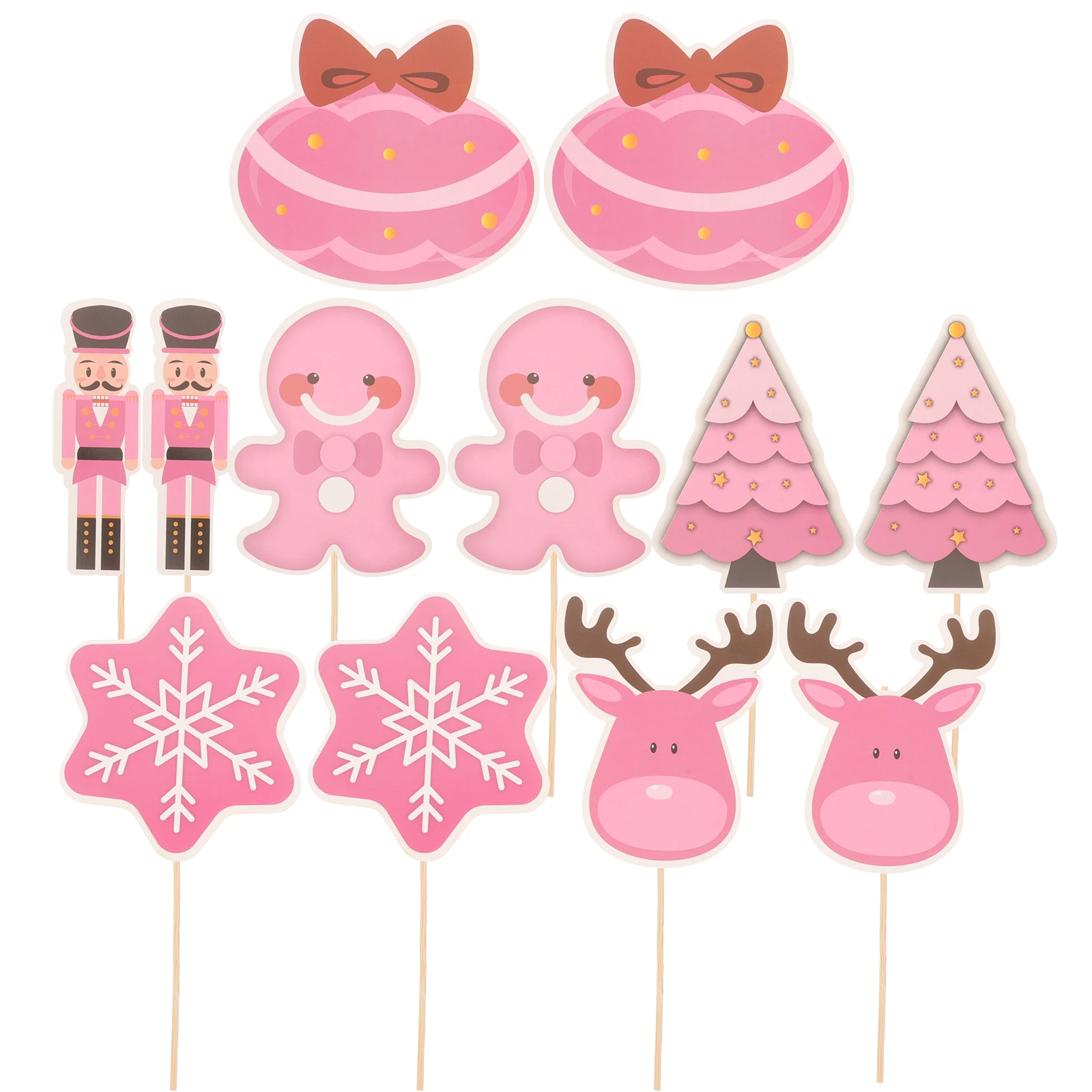

12 Pcs Flag Cake Decoration New Year's Cupcake Toppers Number Picks Paper Decorations