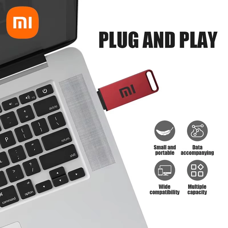 محرك فلاش Xiaomi 16 تيرا بايت USB 3.2 عالي السرعة نقل معدني من النوع C U Flash SSD محرك فلاش صغير محمول ذاكرة مقاومة للماء محرك U