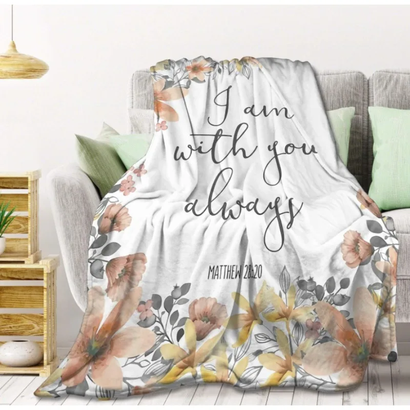 

Библейский стих - я с тобой всегда одеяло, супермягкое одеяло для кровати, идеальное украшение для дома для дивана, кресла, дивана, гостиной