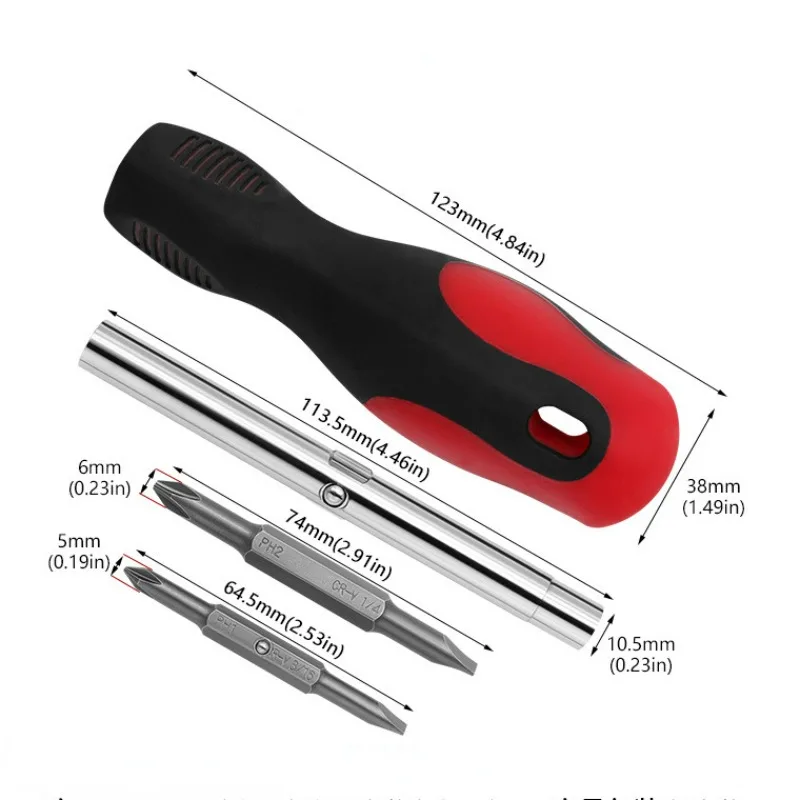 Slotted Phillips Double-ended Screwdriver Double-ended Interchangeable Screwdriver Handle Combo Set