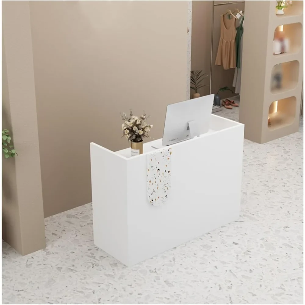 

Large Reception Desk with Counter,Adjustable Storage Cube, Lockable Drawer Door Cabinet, Retail Counter, Modern Welcome Desk