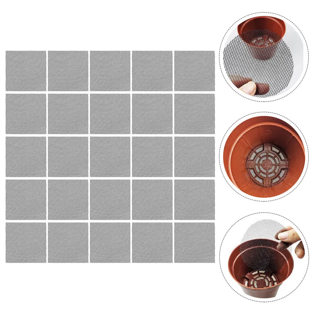 

50pcs Flower Pot Bottom Mesh Pad Anti-Leak Soil Filter Drainage Mat For Plant Pots Bonsai Succulent Planter Insert Garden