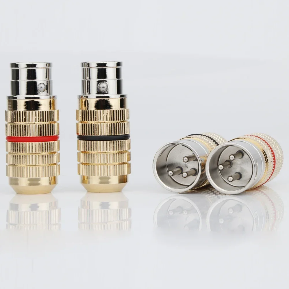 XR1815 4PCS Hi-End CARDAS XLR Plug CGM XLR Audio Plug Rhodium Plated XLR Male and Female Balance Connector Plug for DIY Cable