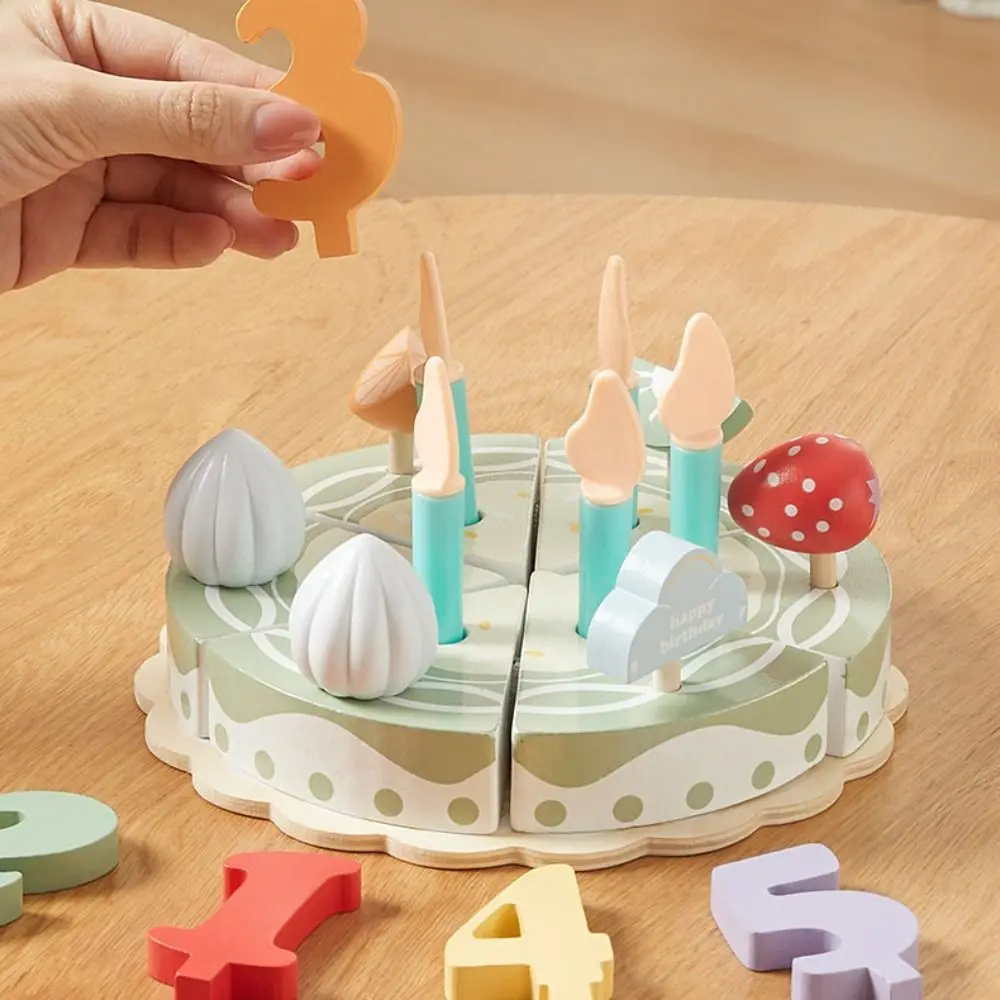 

Wooden Wooden Cake Model Play House Simulation Food Party Cake Play Food Sets Cognitive Miniature Kitchen Pretend Toy
