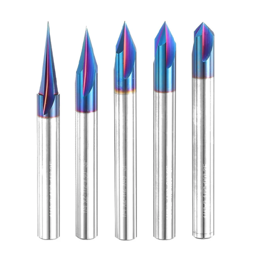 V-groove Carving Knife Engraving Bit Solid Carbide CNC Router Bit for Wood Carving, Lettering and Relief Milling