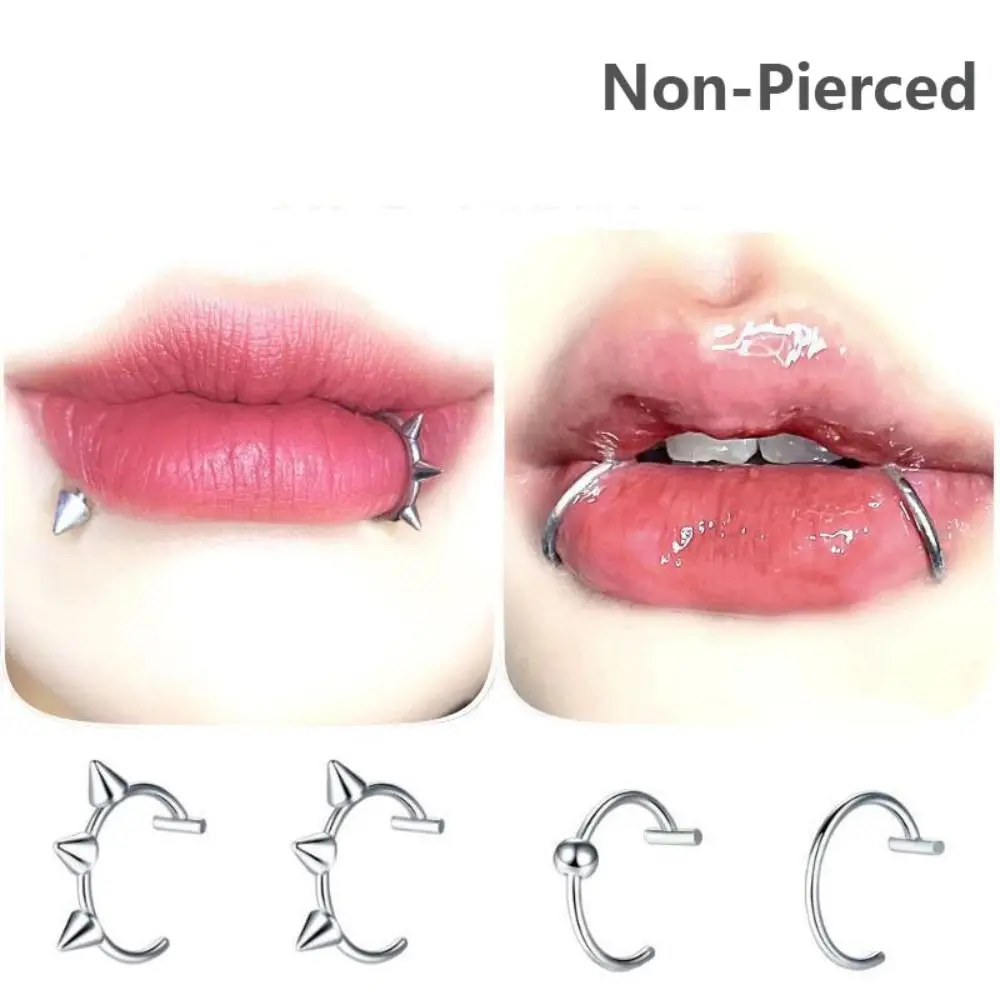 1PC Cool Stainless Steel Fake Nose Ring Non-Pierced Hip Hop Hoop Septum Rings Women Body Jewelry