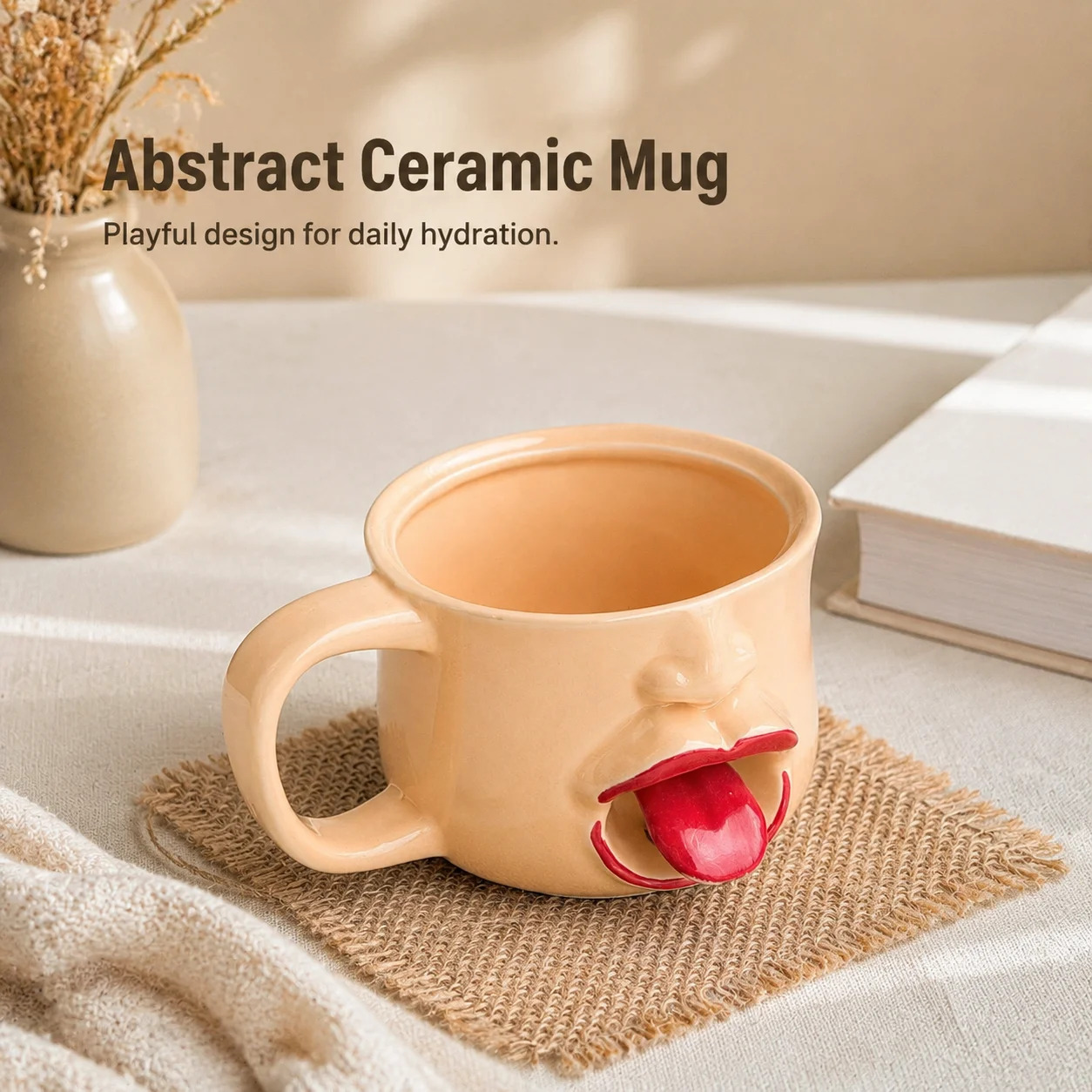 Ceramic Coffee Mug Ergonomic Large Capacity Water Cup for Office Home Desk Student Dormitory Birthday Festival Gift Unique
