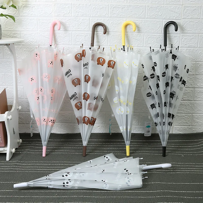 Transparent Poe Automatic Umbrella 8 Open  Popular Export Long Handle Umbrella Available parasol umbrella Suitable for children