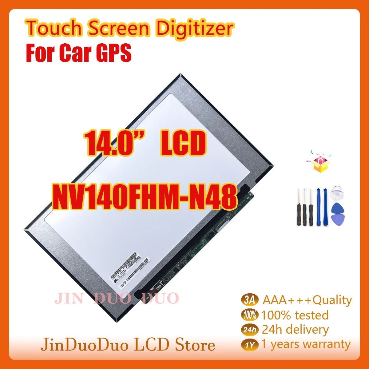 

14.0"Original For Car GPS NV140FHM-N48 LCD Display Screen Digitizer Assembly For NV140FHM-N48 Display Replacement 1920*1080