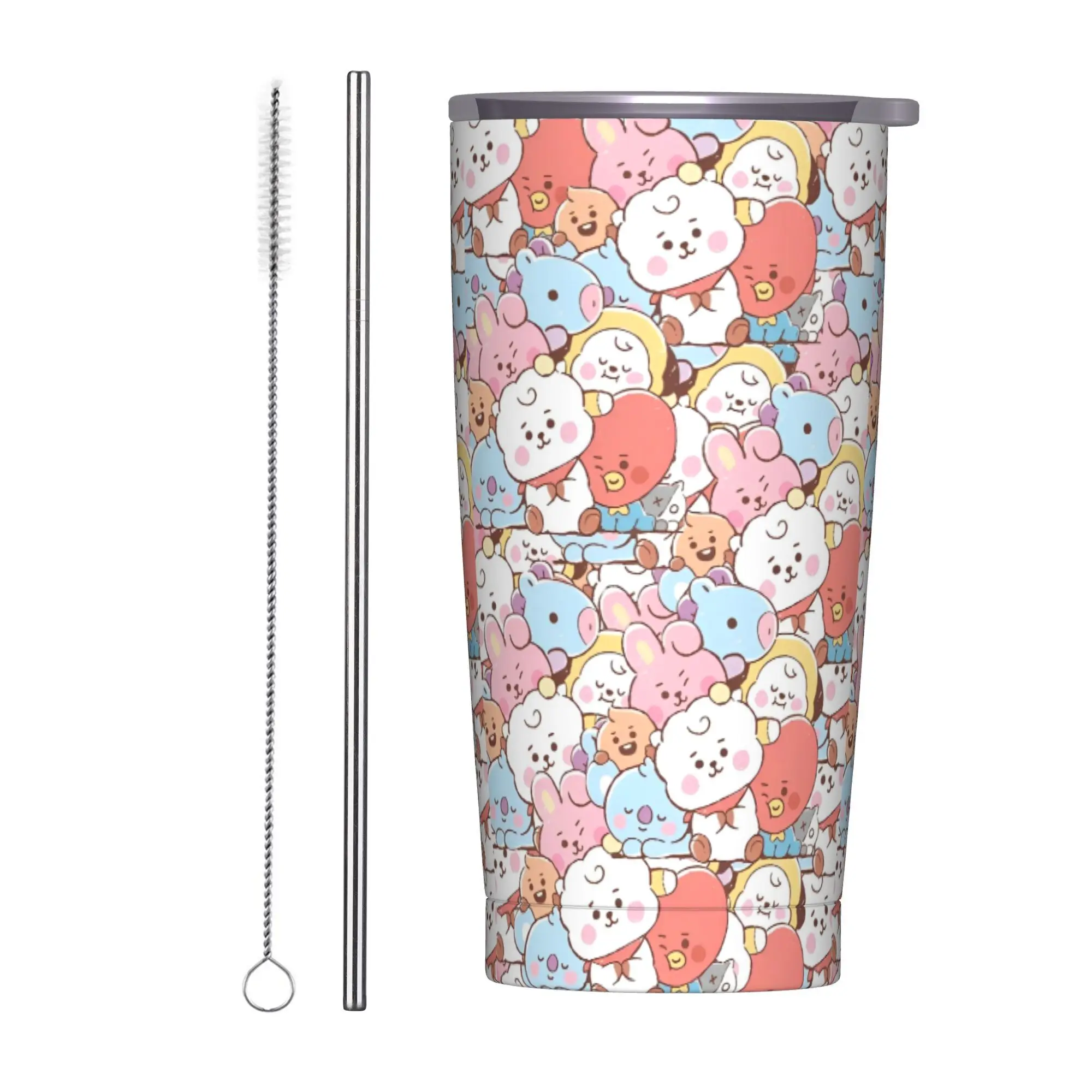 

Korea Kpop Cute Cartoon Tumbler Vacuum Insulated Coffee Cups Vacuum Flask Outdoor Mug Hot Cold Drink