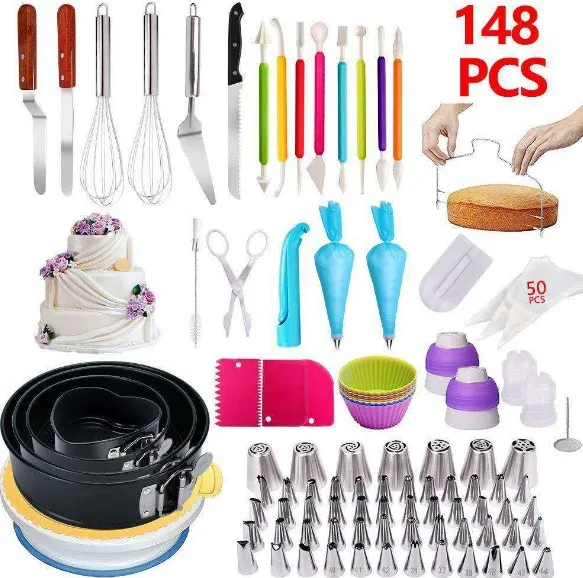 Wholesale Different Type Turntable Tools Set Rotating Decorating Tips Set / Cake Stand / Decorating Kit t