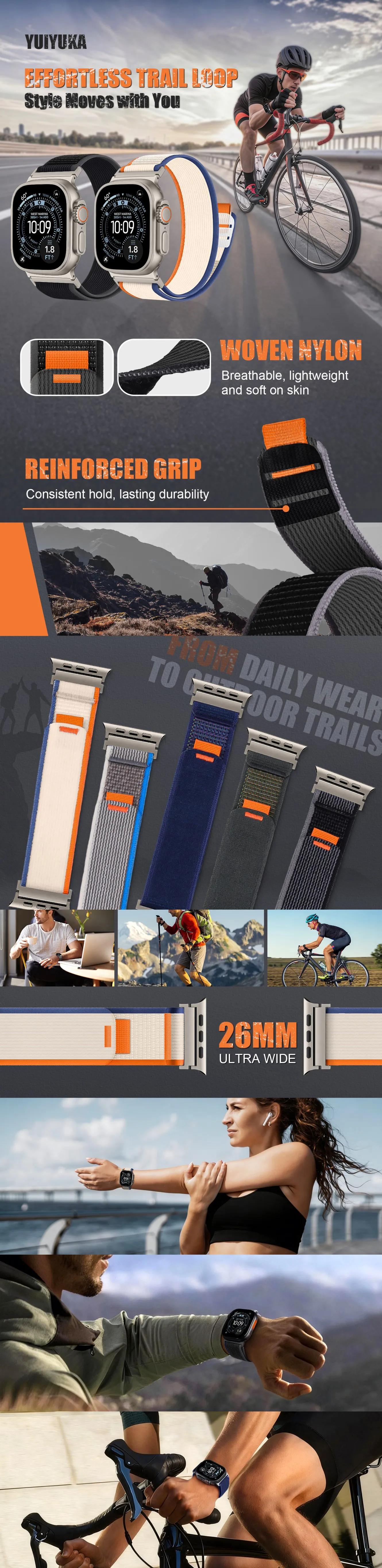 Trail Loop Armband für Apple Watch Ultra 4 3 2 Bänder 49mm 46mm 44mm 40mm 45mm 41 42mm Correa Armband iWatch Series 12 11 10 SE 9 – Detail 1
