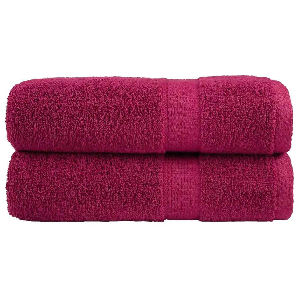 SOLUND Premium Hand Towels Set - 2pcs Bordeaux 50x100cm 600gsm, Soft & Absorbent