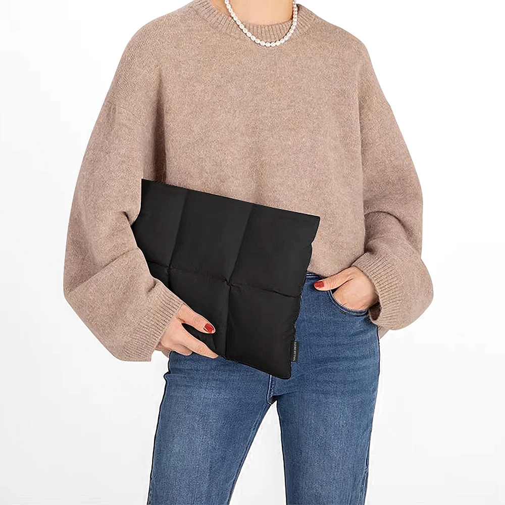 13 14 inch Laptop Sleeve Bag for Macbook Air Pro Puffy Quilted Puffer Notebook Carrying Case Tablet Laptop Case Pouch for Women