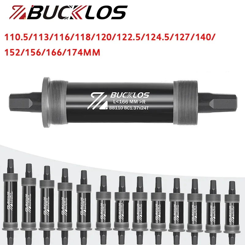 

BUCKLOS Mountain Bicycle BB Square Bottom Bracket BB68 Threaded CNC Fat Snow Bike Bottom Bracket 110.5 116 118 120 152 166mm