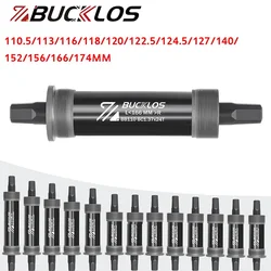 BUCKLOS Mountain Bicycle BB Square Bottom Bracket BB68 Threaded CNC Fat Snow Bike Bottom Bracket 110.5 116 118 120 152 166mm