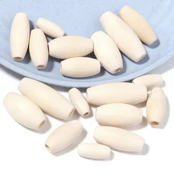 50/100pcs Natural Wooden Long Oval Shape Bead Loose Spacer Beads for DIY Handmade Bracelet Necklace Jewelry Making Accessories