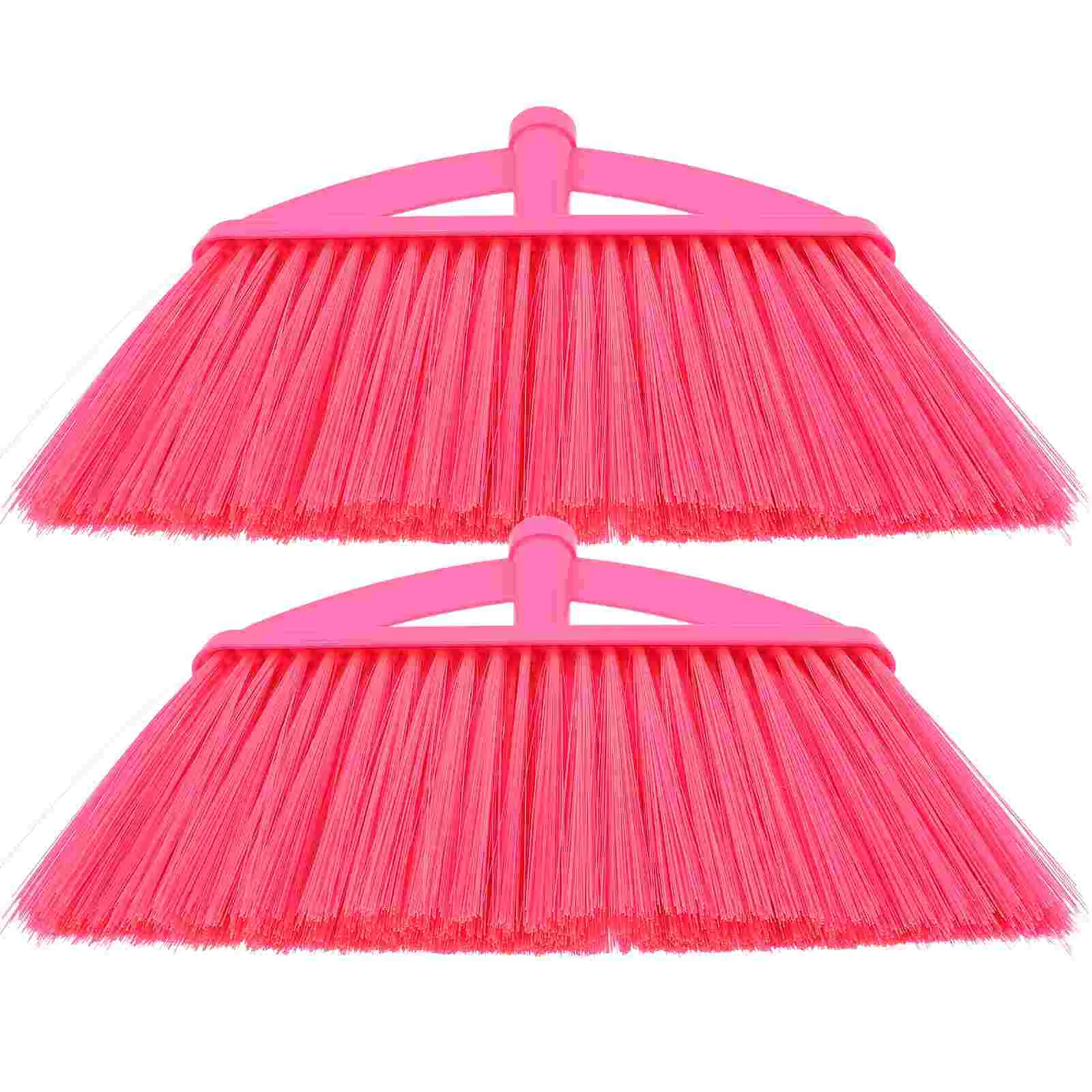 2 Pcs Plastic Broom Head Kitchen Miscanthus Parts Garage Cleaning Sweeper Heavy-duty Multi-faceted Accessories