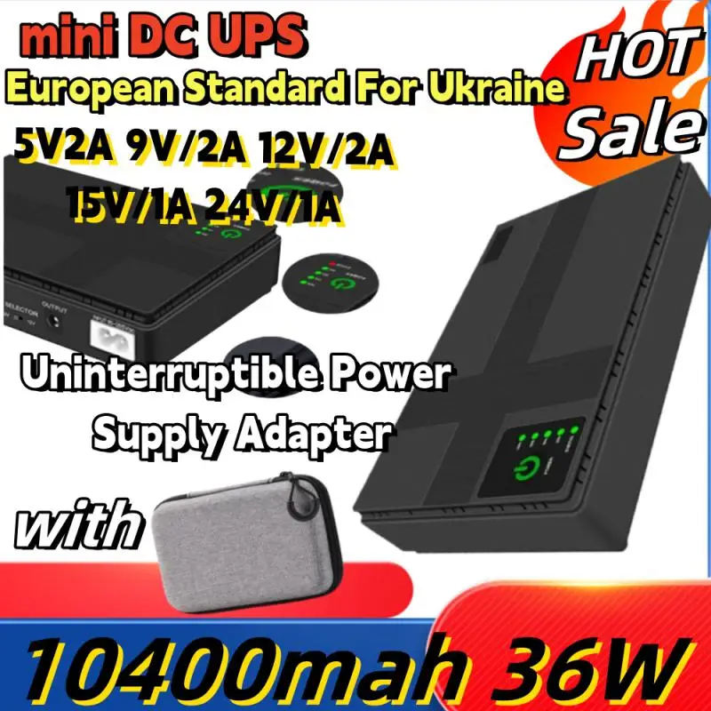 

10400mah DC Uninterruptible Power Supply UPS Router Optical Cat Built-in Adapter Backup Power Supply 5V 9V 12V 2A 15V 24V 1A