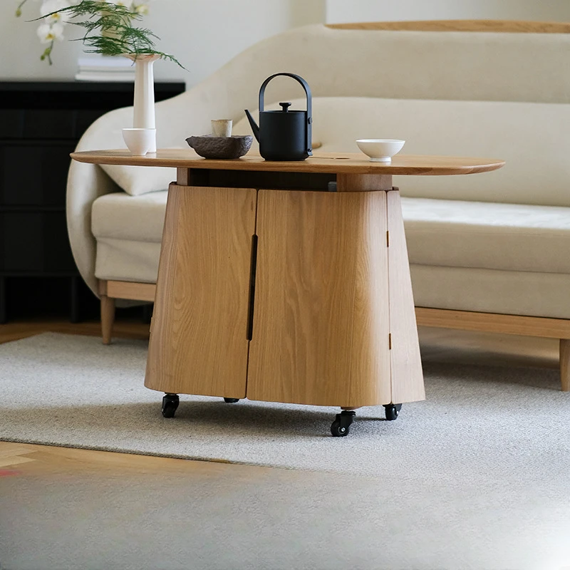 

Movable coffee table, living room, small household, modern balcony, solid wood tea table