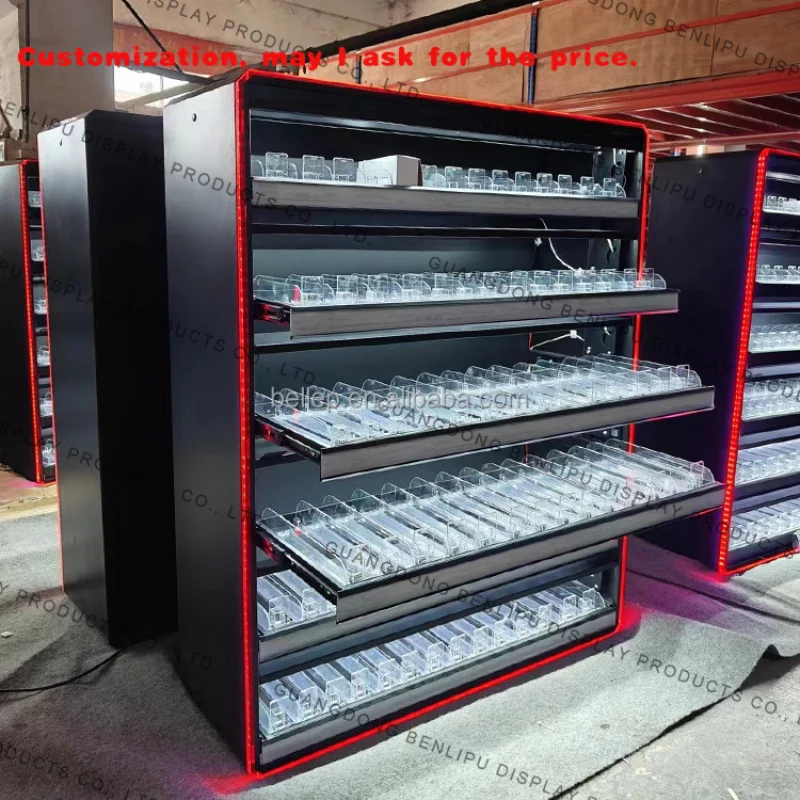 

Изготовленная на заказ. Запираемая витрина со светодиодной подсветкой. Витрина типа ящика. Комод.