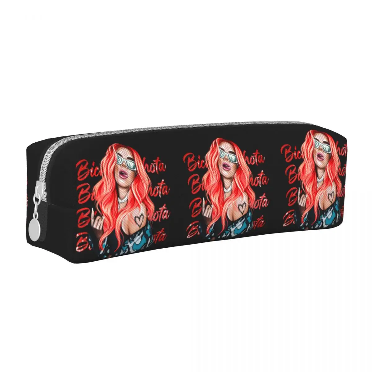 Karol G Heart Pencil Case Cool Red Hair Boy Girl Lovely Pencil Pouch School Pencil Cases Stationery Organizer Birthday Present