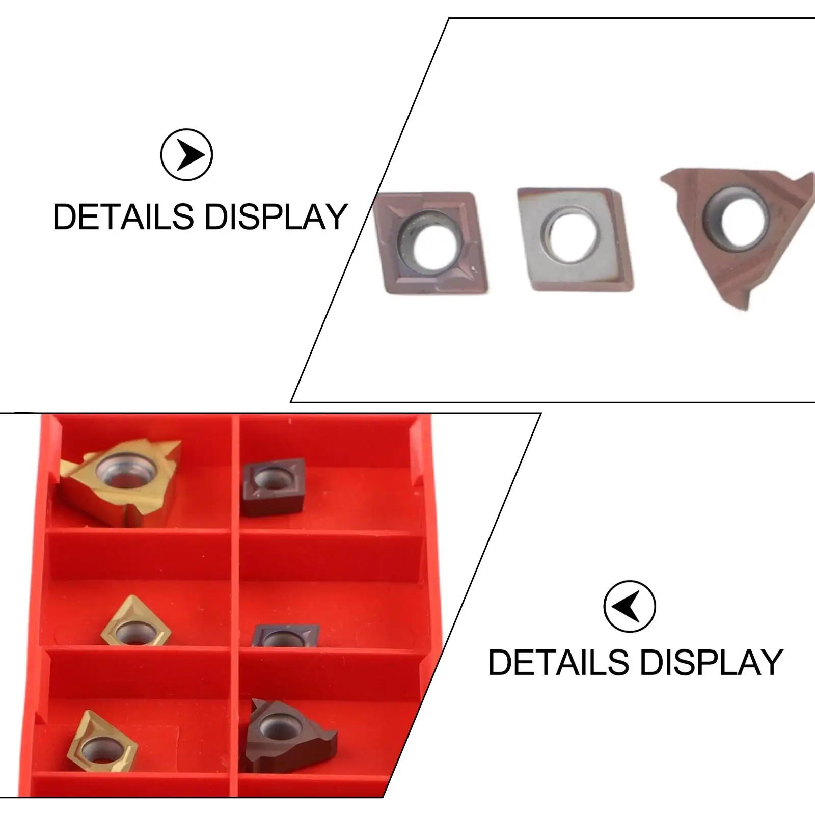 

Brand New High Quality Multifunction Carbide Insert Blades 11IR 16ER 7Pcs CCMT060204 Cutting Tool For 12mm Bar