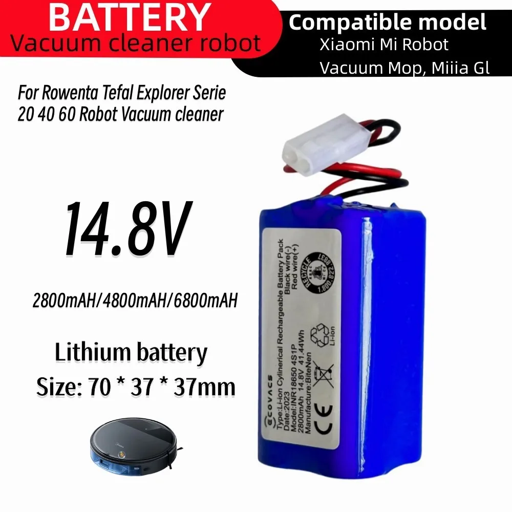 14.8V 14.4V6800/4800mAh RS-RT 900866 Rowenta Tefal Explorer20 40 60 Mijia G1 (MJSTG1) Odkurzacz automatyczny Bateria litowo-jonowa