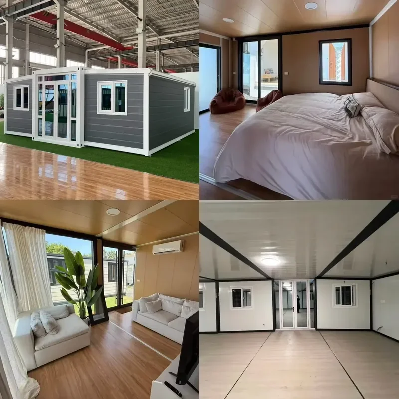 for 20 Foot Luxury Expandable Container House 2 Bedrooms with Bathroom Prefabricated Small Family Villa