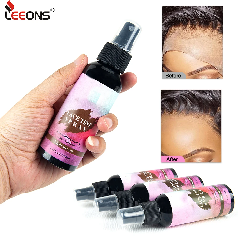 

Темный, средний, светло-коричневый спрей для плавления кружева и спрей для оттенка кружева для застежки спереди париков, спрей для париков для женщин и мужчин