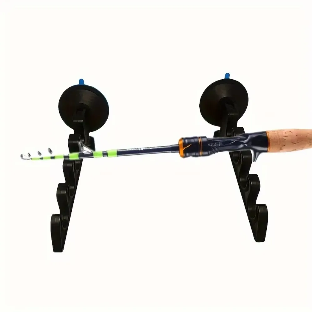 1pc Convenient Suction Cup Fishing Rod Holder Plastic Versatile Storage Rack Durable Fishing Rod Mount Fishing Accessories