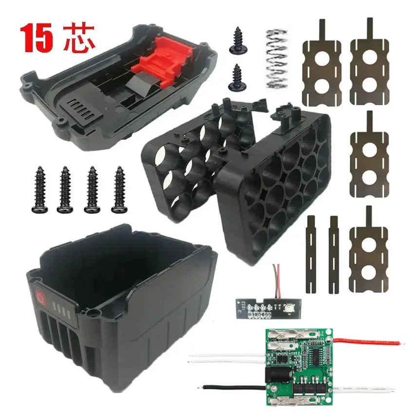 15 * 18650 Obudowa akumulatora litowo-jonowego Płytka zabezpieczająca przed ładowaniem PCB Do Lomvum Zhipu Hongsong Jingmi Do akumulatorów Makita 21V 18V