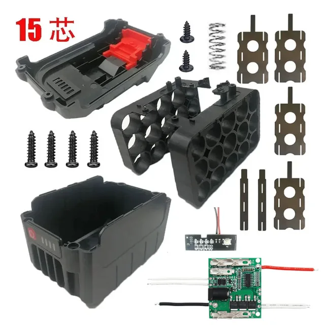 15 * 18650 Obudowa akumulatora litowo-jonowego Płytka zabezpieczająca przed ładowaniem PCB Do Lomvum Zhipu Hongsong Jingmi Do akumulatorów Makita 21V 18V