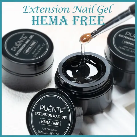 PUENTE 15ML Hema-Free Clear Extension Nail Gel For Fast Building Nail Construction Soak Off Semi Permanent UV Gel Nail Polish