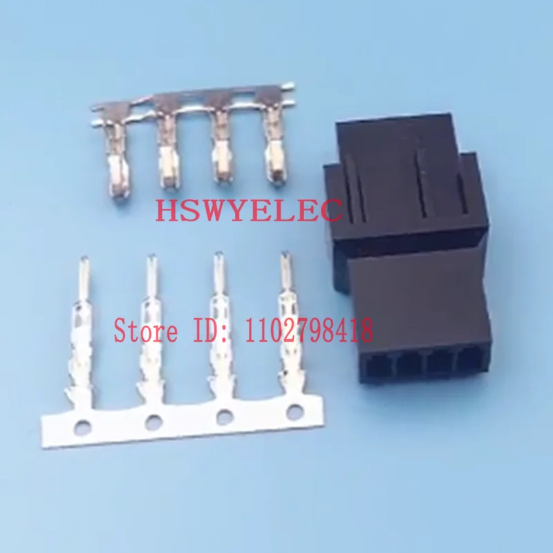 10Sets 2510 2540 2.54 mm KF2510 KF2540-4P （3+1）Male Female Housing Connector With Terminals 2.54mm Pitch Black White Color