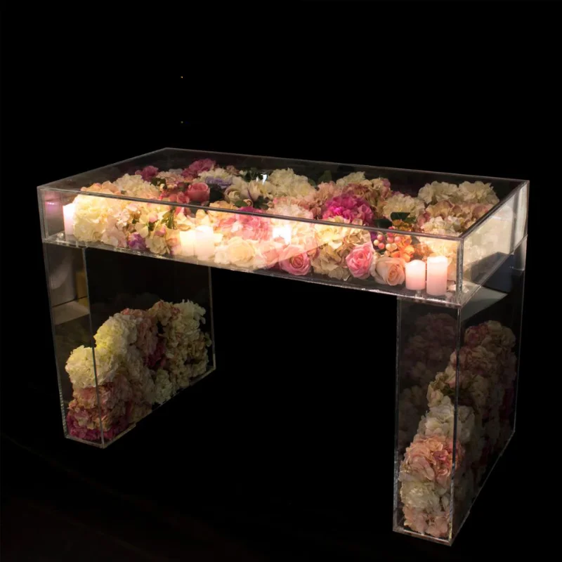 Clear decorate acrylic wedding table Acrylic Bridal table / acrylic Sweetheart table for Wedding & Party