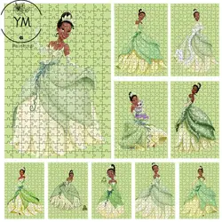 Disney princesa tiana quebra-cabeça brinquedos 1000 peças dos desenhos animados quebra-cabeças de madeira para crianças aprendizagem educação adulto coleção hobby