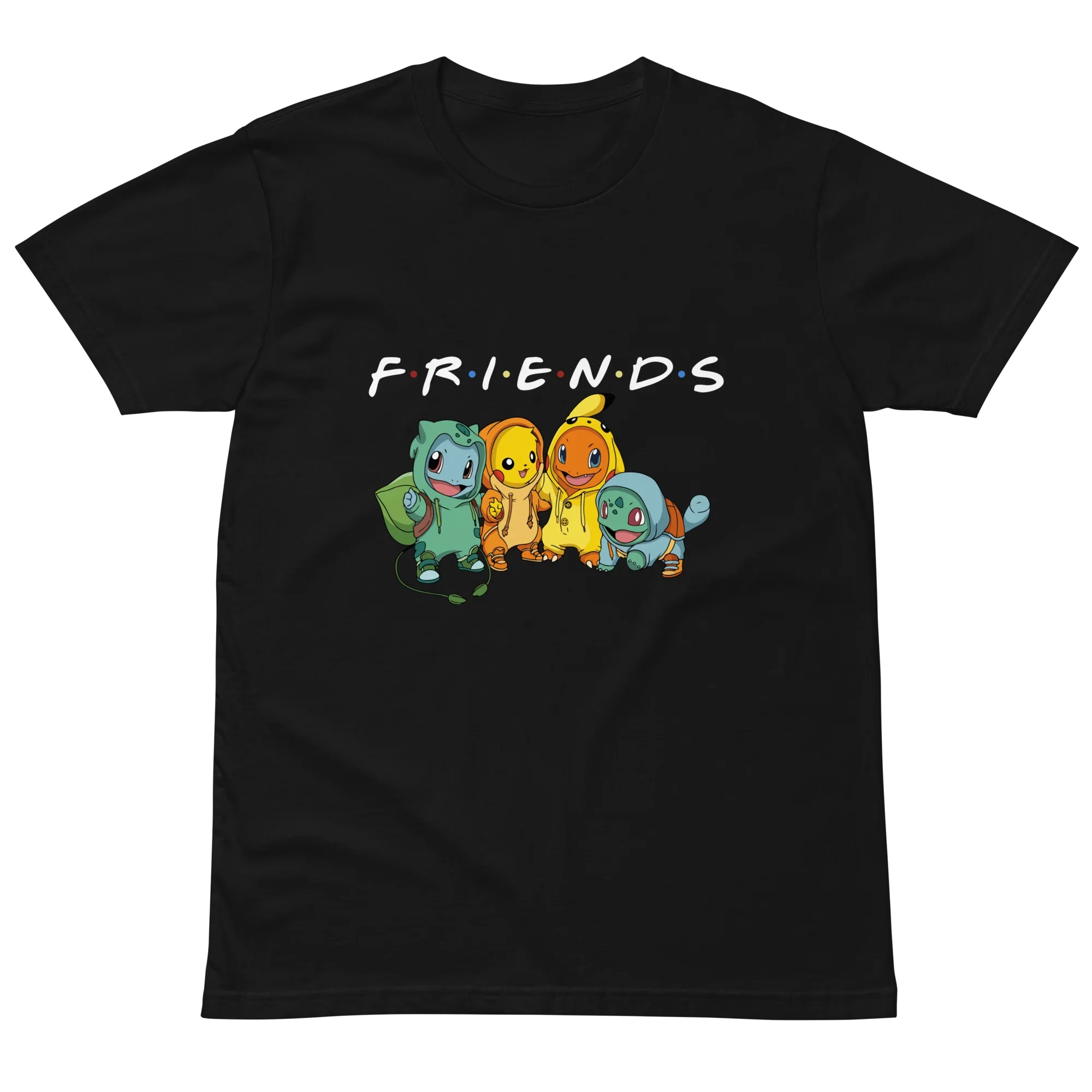 Pokémon Starters Friends Parody Graphic T-Shirt Pikachu Bulbasaur Charmander Squirtle Cute Cosplay Hoodie Print Anime Casual Tee