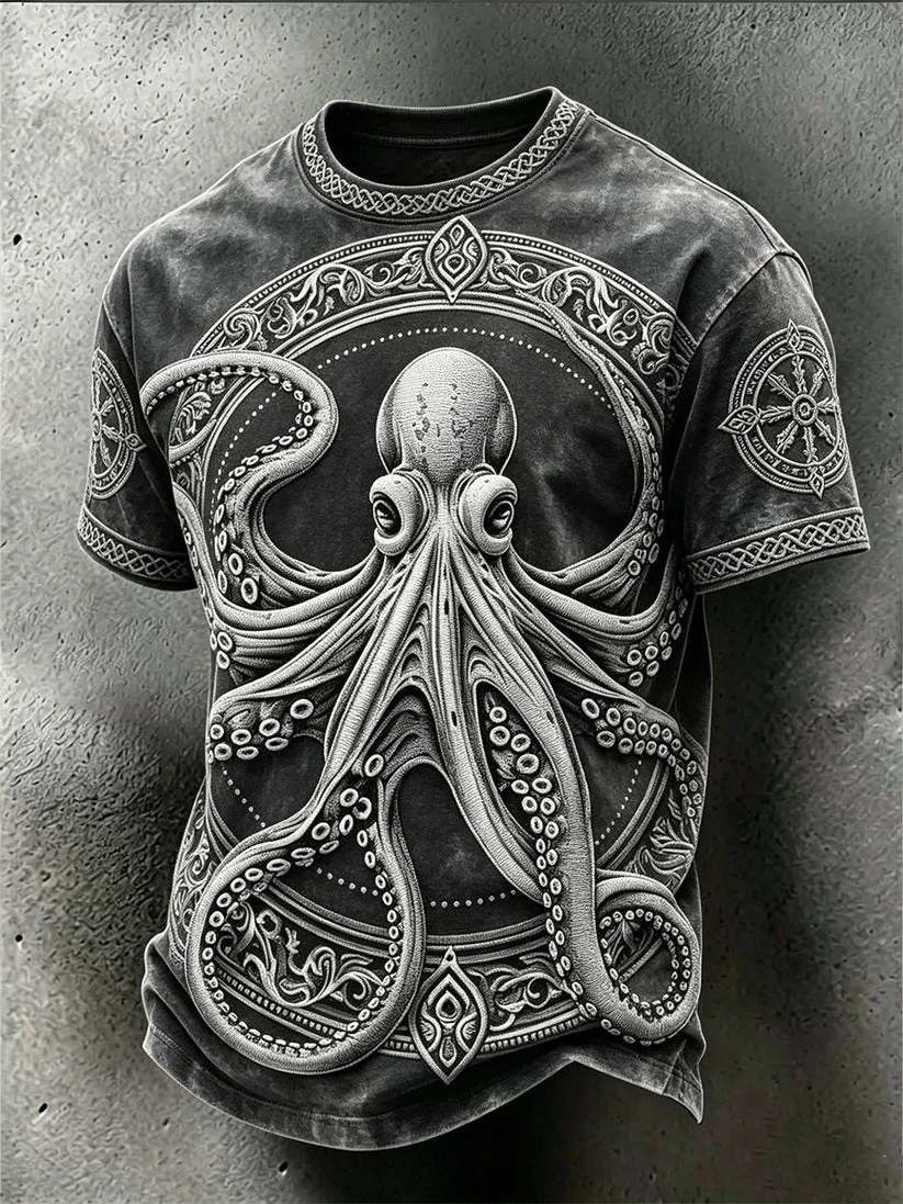 2027 Summer Best-selling Men's Vintage Viking Style 3D Printed Outdoor Sports Breathable Quick-Drying T-Shirt for Family Couples