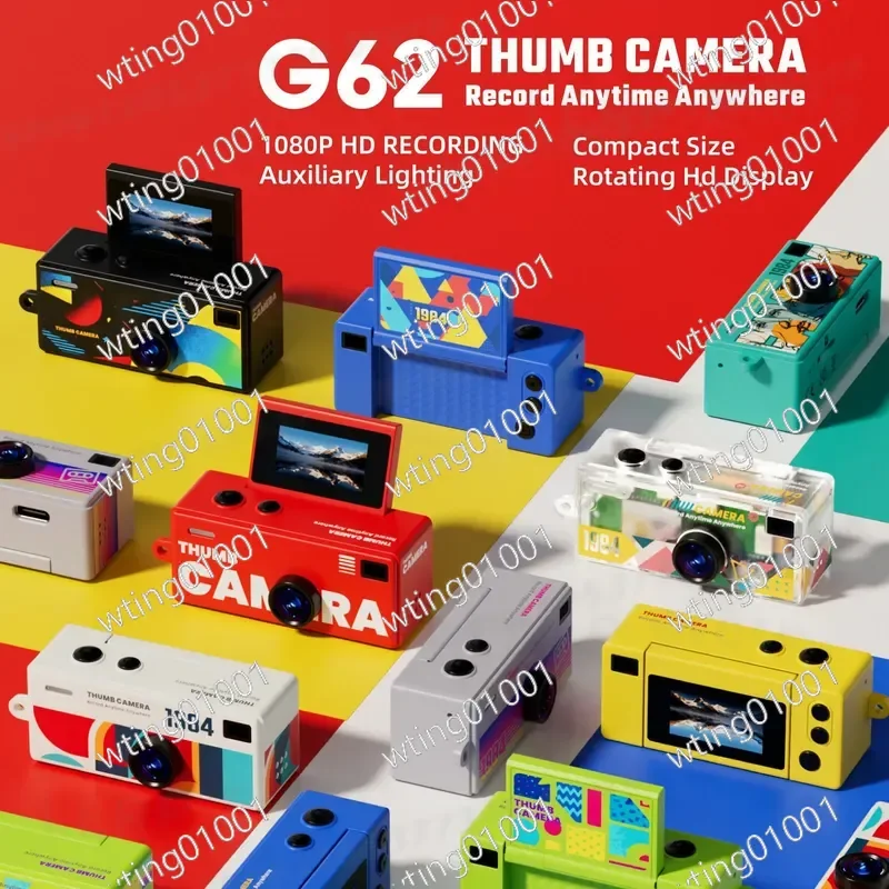 for Mini Thumb Camera with Flip Screen Pocket Size Video Recorder for Students Kids Small Sports Cam Portable Photo Capture